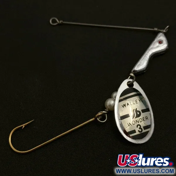 Vintage  South Bend Walleye Wonder 3  Spinnerbait, 1/2oz silver spinning lure #23527