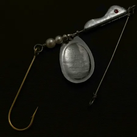 Vintage South Bend Walleye Wonder 3  Spinnerbait, 1/2oz silver spinning lure #23527