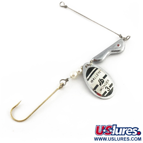 Vintage  South Bend Walleye Wonder 3  Spinnerbait, 1/2oz silver spinning lure #23527