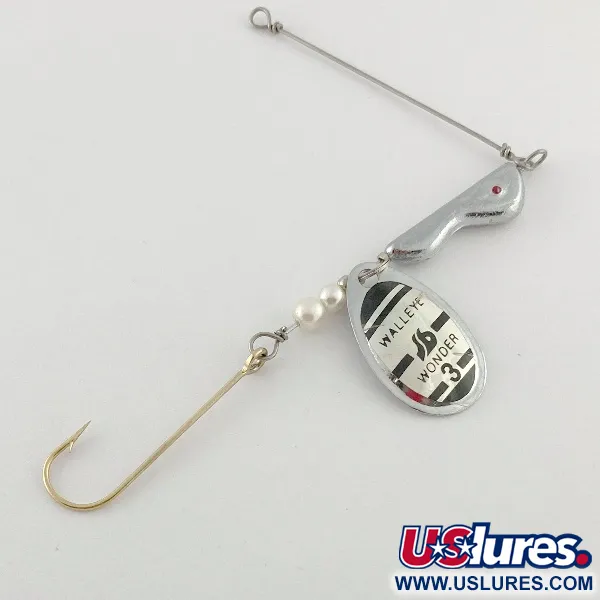 Vintage  South Bend Walleye Wonder 3  Spinnerbait, 1/2oz silver spinning lure #23527