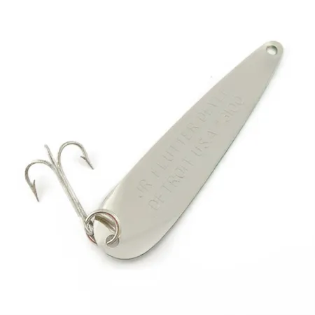 Vintage Eppinger Dardevle JR Flutter Devle 3100 UV, 3/16oz nickel/green fishing spoon #23531