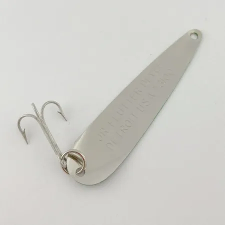 Vintage Eppinger Dardevle JR Flutter Devle 3100 UV, 3/16oz nickel/green fishing spoon #23531