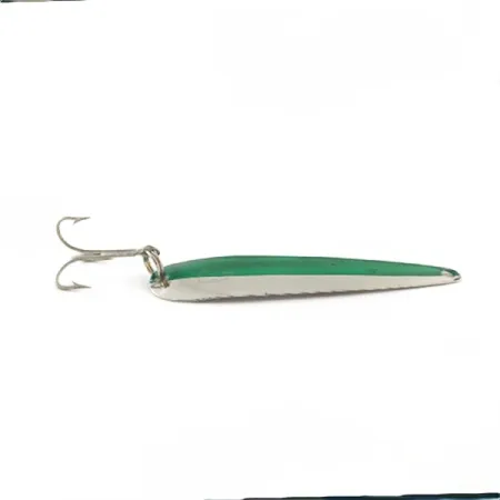 Vintage Eppinger Dardevle JR Flutter Devle 3100 UV, 3/16oz nickel/green fishing spoon #23531