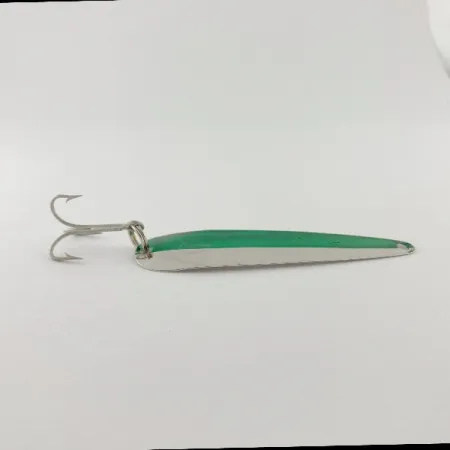 Vintage Eppinger Dardevle JR Flutter Devle 3100 UV, 3/16oz nickel/green fishing spoon #23531