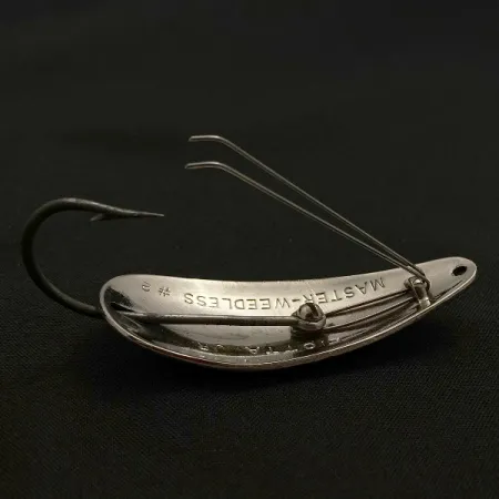 Vintage Liotta Jr Master Weedless, 2/5oz nickel fishing spoon #23532