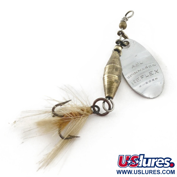 Vintage   Abu Garcia Spinnaren Reflex, 1/8oz nickel/white spinning lure #23535