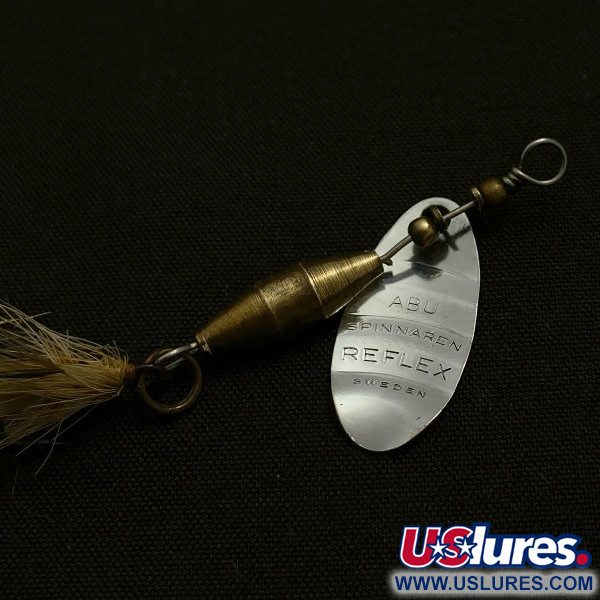 Vintage   Abu Garcia Spinnaren Reflex, 1/8oz nickel/white spinning lure #23535