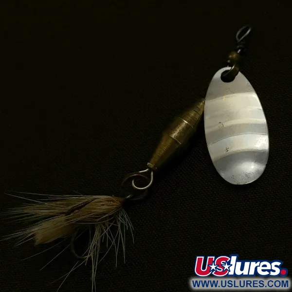 Vintage Abu Garcia Spinnaren Reflex, 1/8oz nickel/white spinning lure #23535