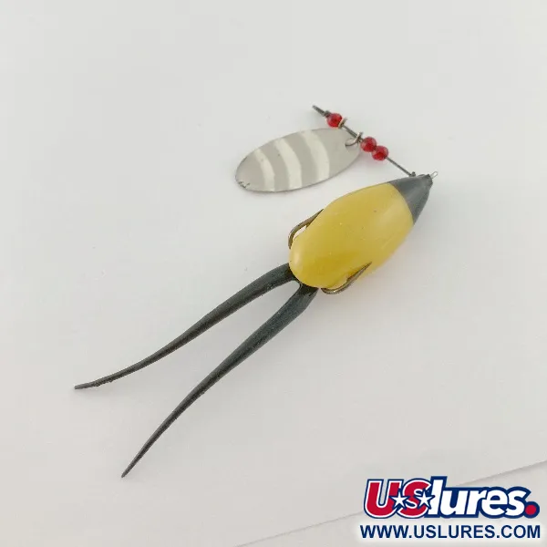 Vintage Burke-Flex Spinner, 1/8oz nickel spinning lure #23540