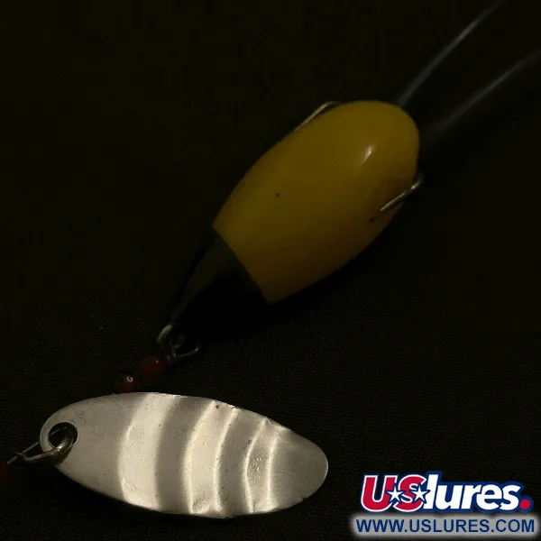 Vintage Burke-Flex Spinner, 1/8oz nickel spinning lure #23540