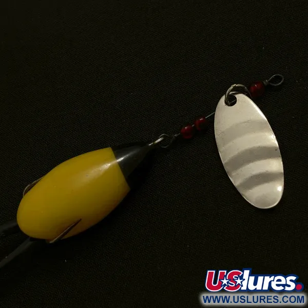Vintage Burke-Flex Spinner, 1/8oz nickel spinning lure #23540