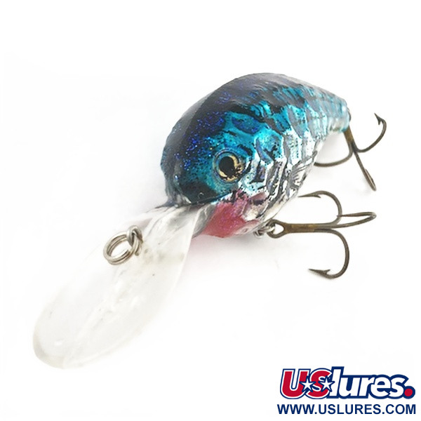 Vintage  Renosky Lures Renosky Deep Dive Honeycomb Rattl shad, 2/5oz silver/blue fishing lure #23542