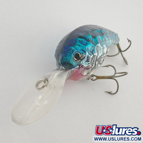 Vintage  Renosky Lures Renosky Deep Dive Honeycomb Rattl shad, 2/5oz silver/blue fishing lure #23542