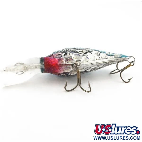 Vintage Renosky Lures Renosky Deep Dive Honeycomb Rattl shad, 2/5oz silver/blue fishing lure #23542
