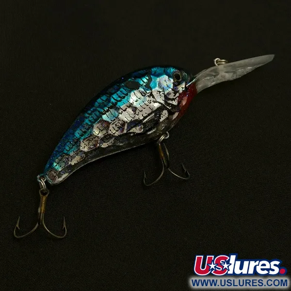 Vintage Renosky Lures Renosky Deep Dive Honeycomb Rattl shad, 2/5oz silver/blue fishing lure #23542