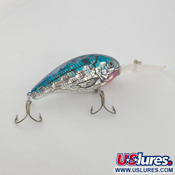 Vintage  Renosky Lures Renosky Deep Dive Honeycomb Rattl shad, 2/5oz silver/blue fishing lure #23542