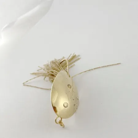 Vintage Nemire Lures Red Ripper, 1/2oz gold fishing spoon #23543