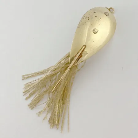 Vintage Nemire Lures Red Ripper, 1/2oz gold fishing spoon #23543