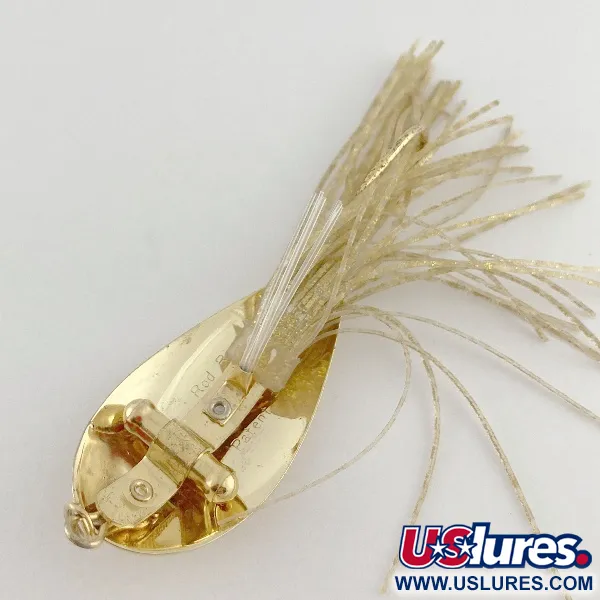 Vintage Nemire Lures Red Ripper, 1/2oz gold fishing spoon #23543