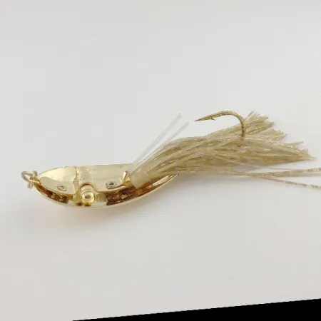 Vintage Nemire Lures Red Ripper, 1/2oz gold fishing spoon #23543