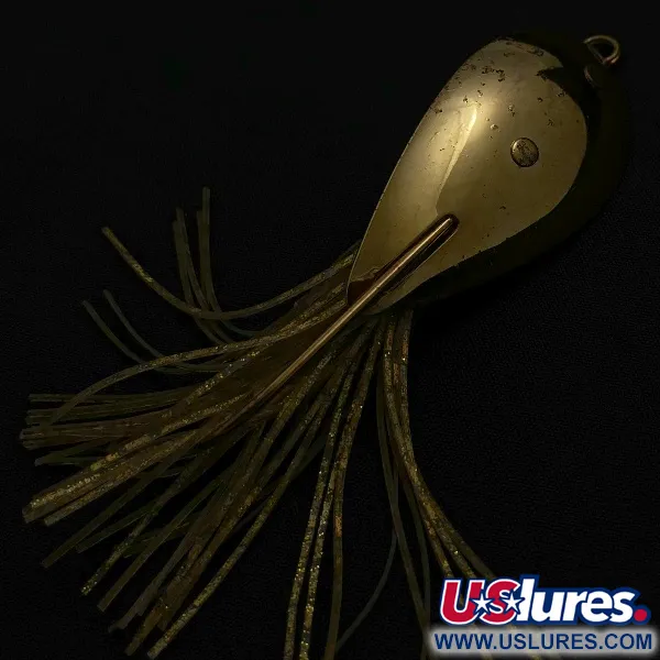 Vintage Nemire Lures Red Ripper, 1/2oz gold fishing spoon #23543