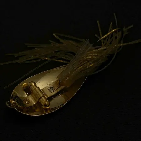 Vintage Nemire Lures Red Ripper, 1/2oz gold fishing spoon #23543