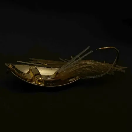 Vintage Nemire Lures Red Ripper, 1/2oz gold fishing spoon #23543