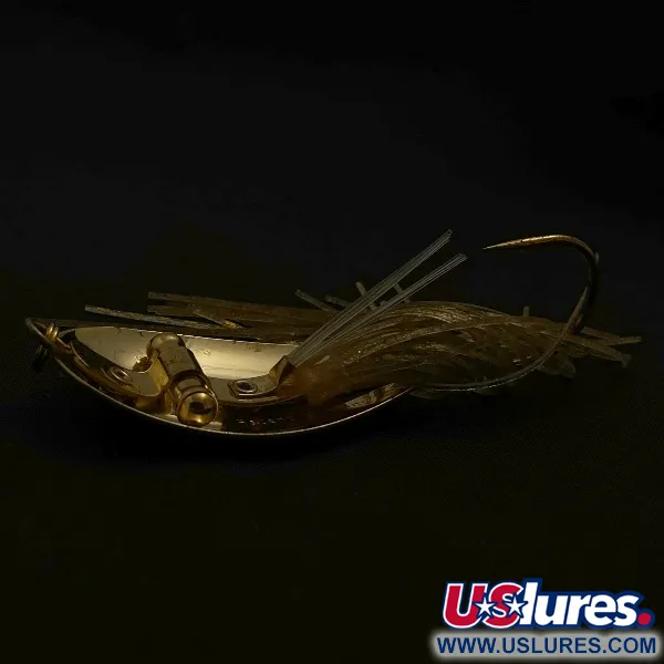 Vintage Nemire Lures Red Ripper, 1/2oz gold fishing spoon #23543