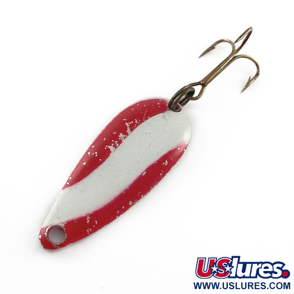 Vintage   Dura Pack Spoon, 3/16oz nickel/white/red fishing spoon #23551