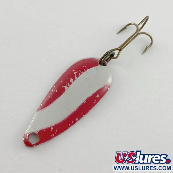 Vintage  Dura-Pak  Dura Pack Spoon, 3/16oz nickel/white/red fishing spoon #23551