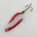 Vintage   Dura Pack Spoon, 3/16oz nickel/white/red fishing spoon #23551