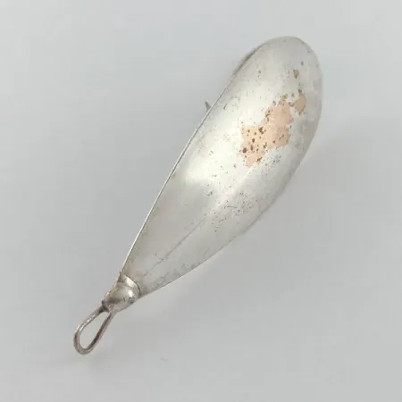 Vintage Johnson Silver Minnow Weedless, 2/5oz nickel fishing spoon #23553
