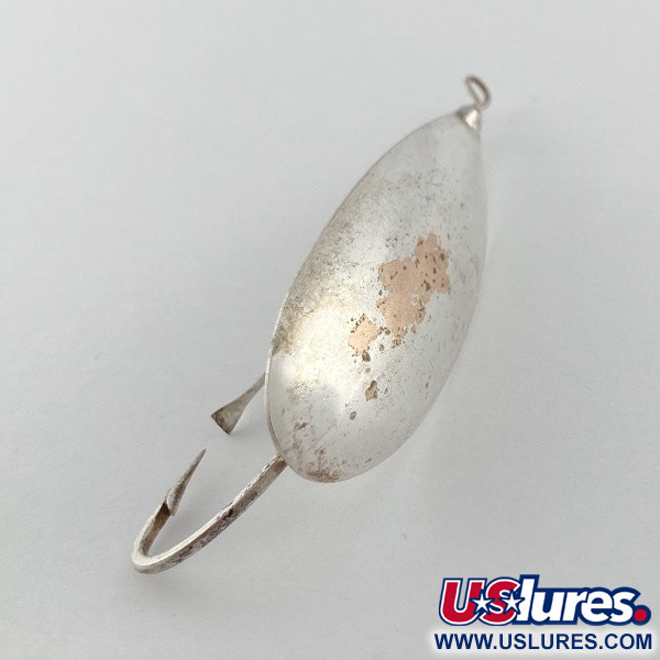 Vintage   Johnson Silver Minnow Weedless, 2/5oz nickel fishing spoon #23553