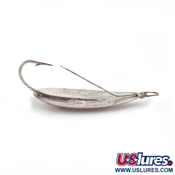 Vintage   Johnson Silver Minnow Weedless, 2/5oz nickel fishing spoon #23553