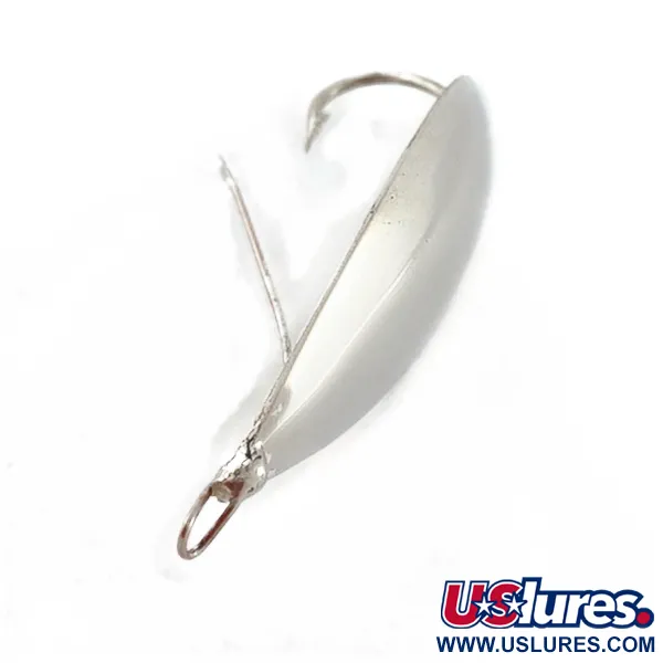 Vintage Johnson Silver Minnow Weedless, 3/4oz nickel fishing spoon #23554