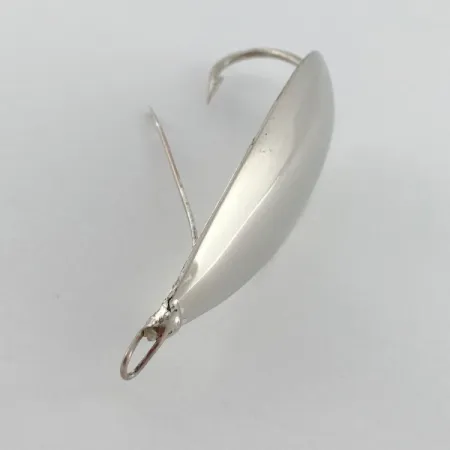 Vintage Johnson Silver Minnow Weedless, 3/4oz nickel fishing spoon #23554