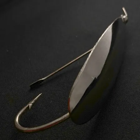 Vintage Johnson Silver Minnow Weedless, 3/4oz nickel fishing spoon #23554