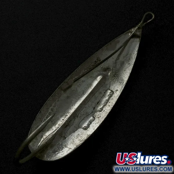 Vintage Johnson Silver Minnow Weedless, 3/4oz nickel fishing spoon #23554