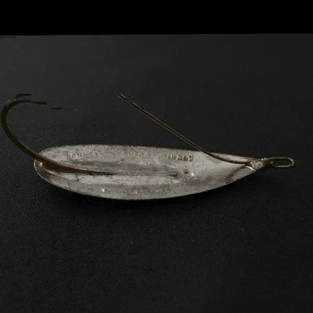 Vintage Johnson Silver Minnow Weedless, 3/4oz nickel fishing spoon #23554