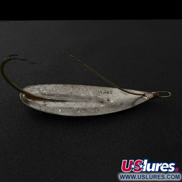 Vintage Johnson Silver Minnow Weedless, 3/4oz nickel fishing spoon #23554