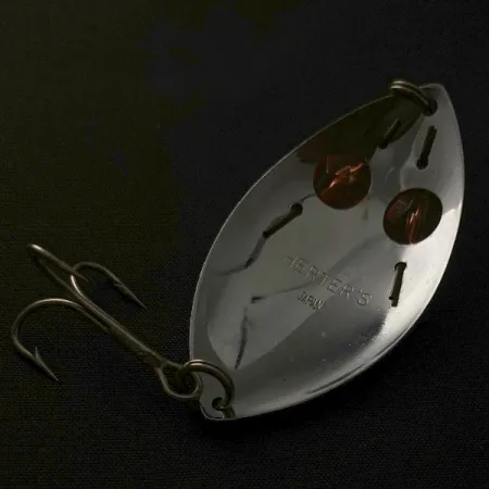 Vintage Herter's Glass Eye Spoon, 2/5oz nickel/red eyes fishing spoon #23555