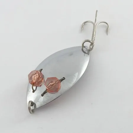 Vintage Herter's Glass Eye Spoon, 2/5oz nickel/red eyes fishing spoon #23555