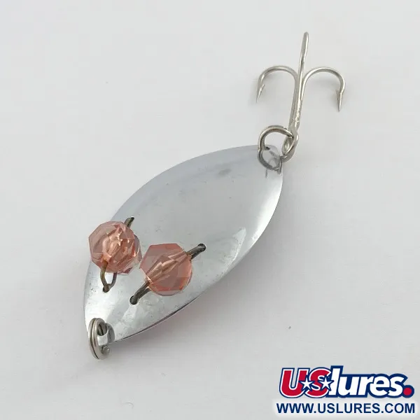 Vintage Herter's Glass Eye Spoon, 2/5oz nickel/red eyes fishing spoon #23555