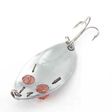 Vintage Herter's Glass Eye Spoon, 2/5oz nickel/red eyes fishing spoon #23555