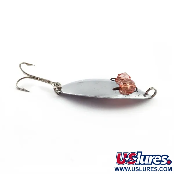 Vintage Herter's Glass Eye Spoon, 2/5oz nickel/red eyes fishing spoon #23555