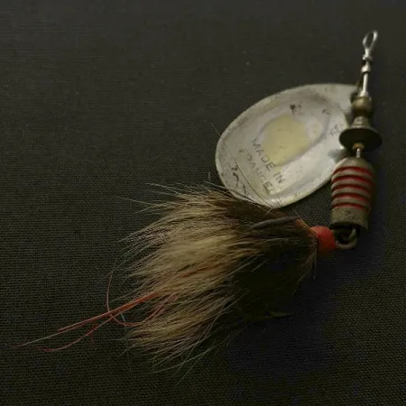 Vintage Mepps Aglia 3 dressed (squirrel tail)  (1960s), 1/4oz silver spinning lure #23570