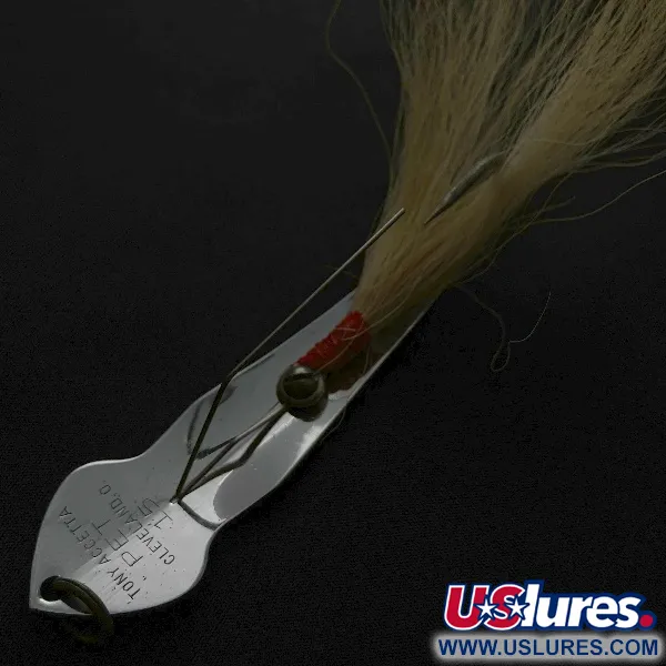 Vintage  Tony Accetta Tony Acetta Pet Spoon 15, 1/2oz nickel fishing spoon #23572
