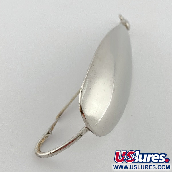 Vintage   Johnson Silver Minnow Weedless, 3/5oz nickel fishing spoon #23574