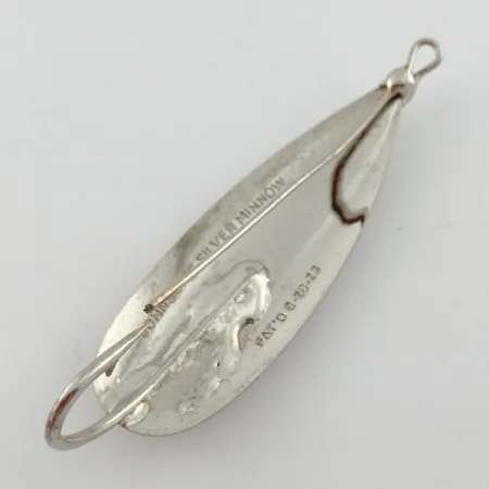 Vintage Johnson Silver Minnow Weedless, 3/5oz nickel fishing spoon #23574