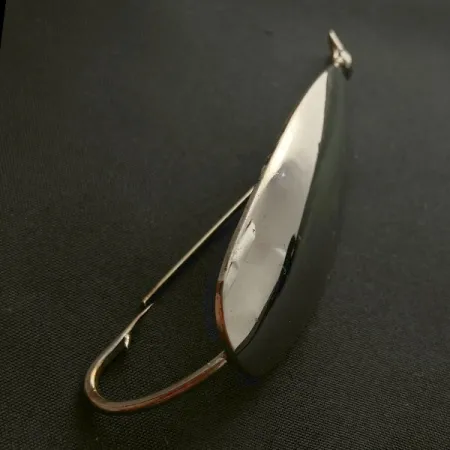 Vintage Johnson Silver Minnow Weedless, 3/5oz nickel fishing spoon #23574